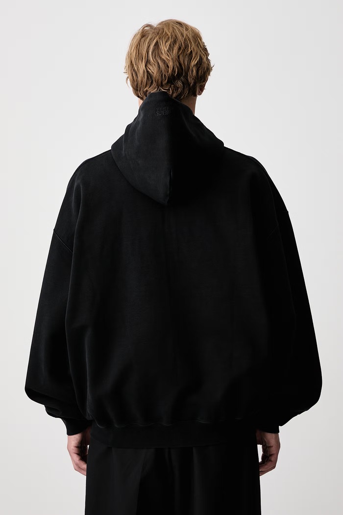 Odzież Vetements Embroidered Front bluza rozpinana z kapturem z bawełną męska MH27ZU262B czarny