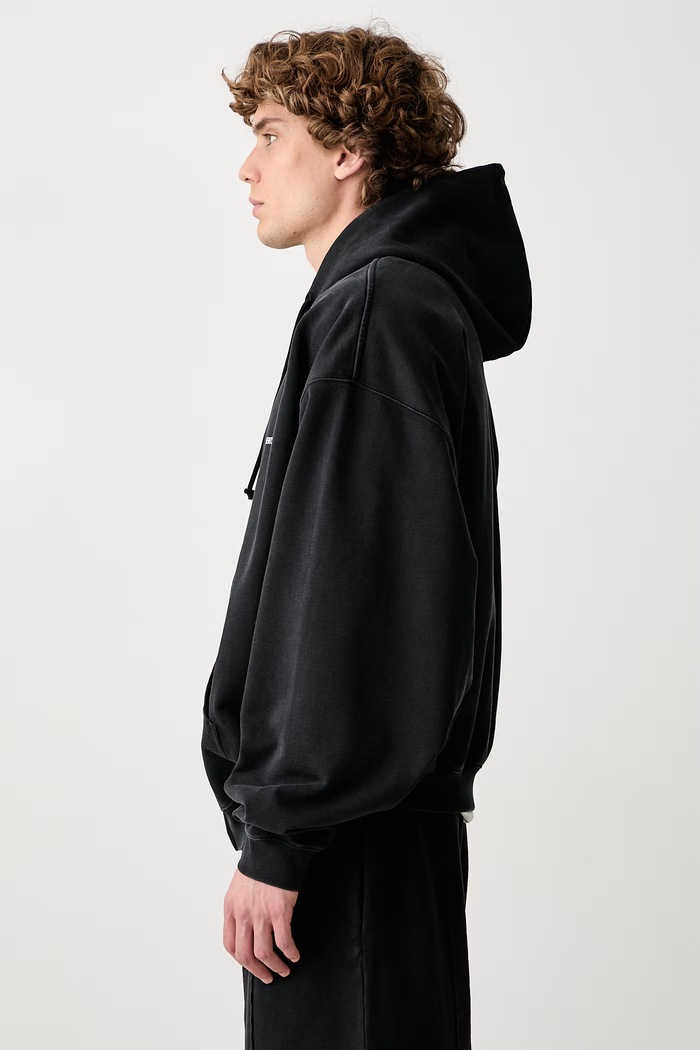 Vetements Classic Logo bluza z kapturem bawełniana męska czarny MH27ZU141B