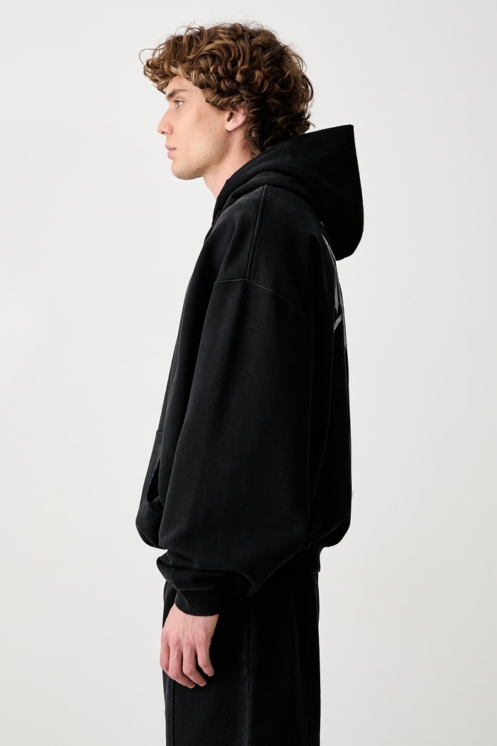 Vetements Biker Cross Logo bluza z kapturem bawełniana męska czarny MH27HD193B