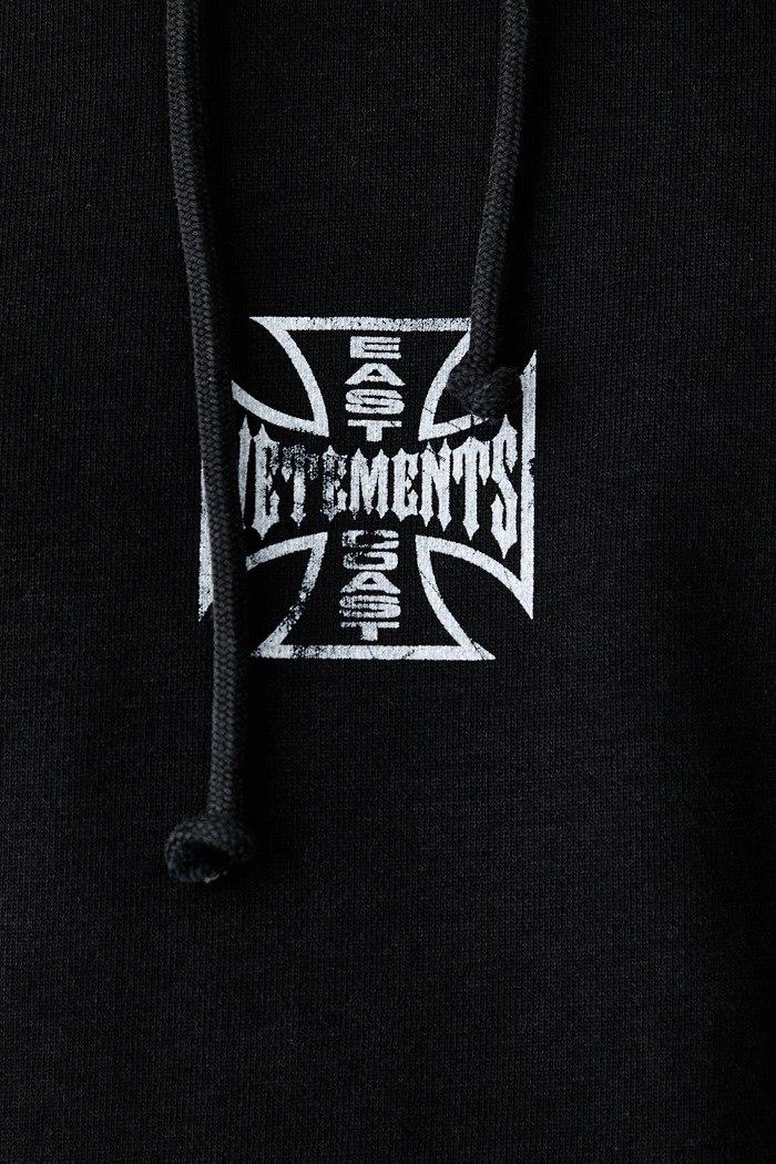 Vetements Biker Cross Logo bluza z kapturem bawełniana męska MH27HD193B