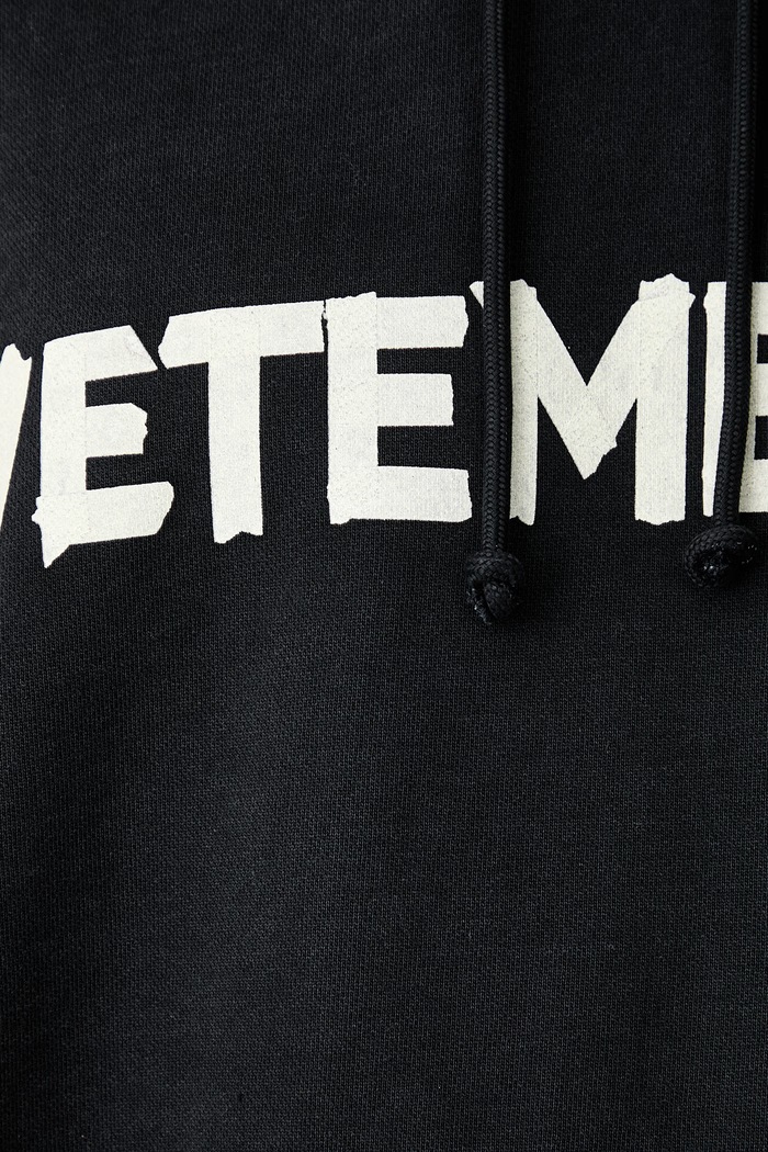 Vetements Tape Logo bluza z kapturem bawełniana męska MH27HD149B