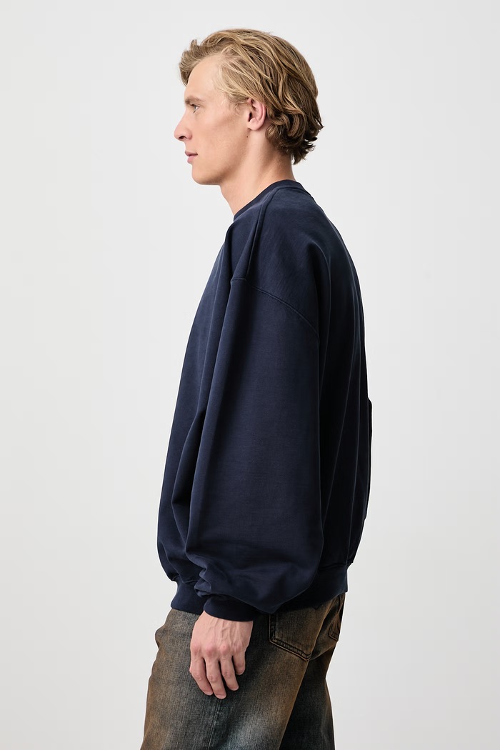 L-esbian bluza męska z bawełną Vetements MH27CN181N granatowy