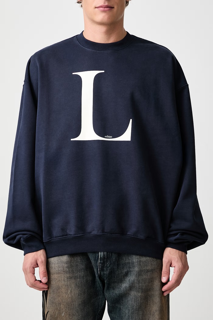 L-esbian bluza męska z bawełną Vetements granatowy MH27CN181N