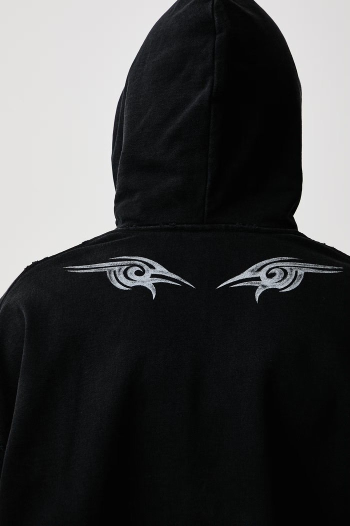 Vetements Graffiti Tribal bluza rozpinana z kapturem bawełniana męska MH27ZU154B
