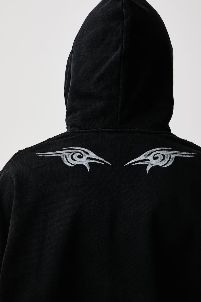 Vetements Graffiti Tribal bluza rozpinana z kapturem bawełniana męska MH27ZU154B