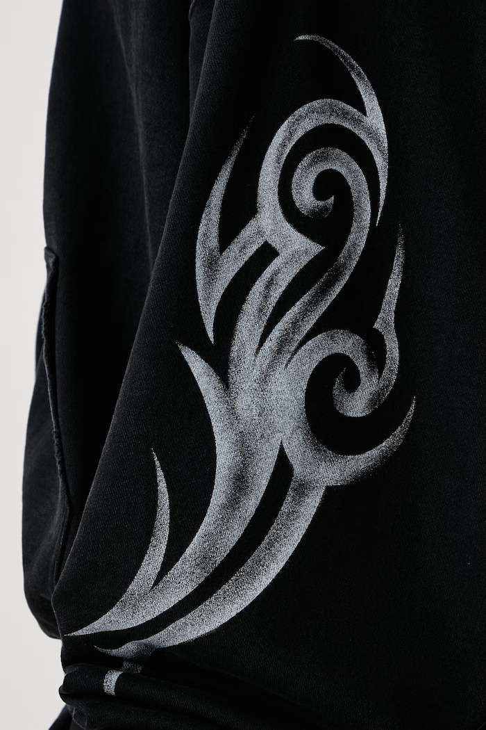 Vetements Graffiti Tribal bluza rozpinana z kapturem bawełniana męska MH27ZU154B