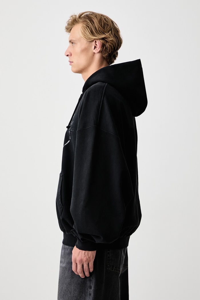 Artificial Peace bluza rozpinana z kapturem bawełniana męska Vetements MH27ZU190B czarny