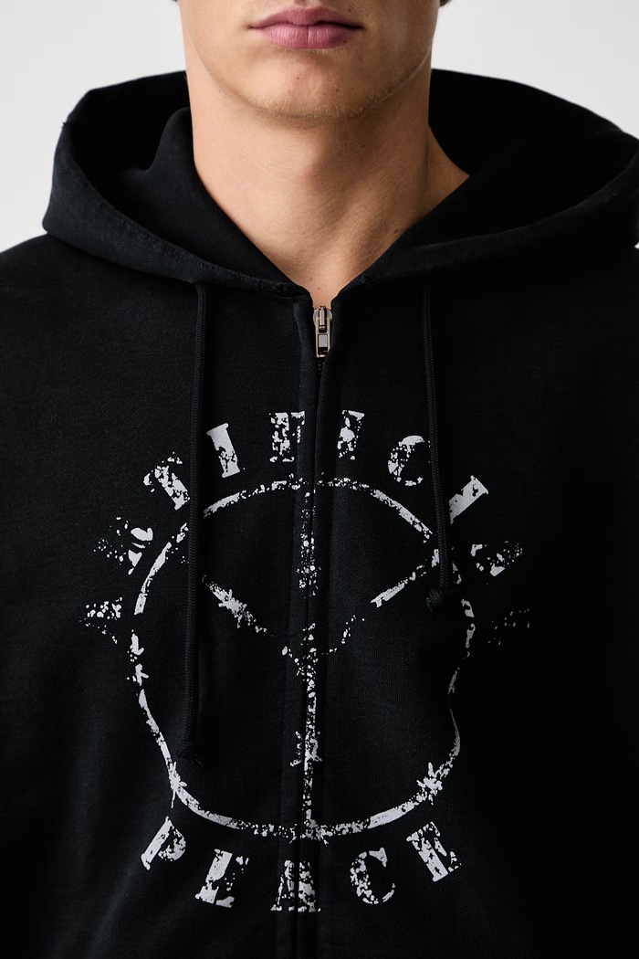Vetements Artificial Peace bluza rozpinana z kapturem bawełniana męska MH27ZU190B