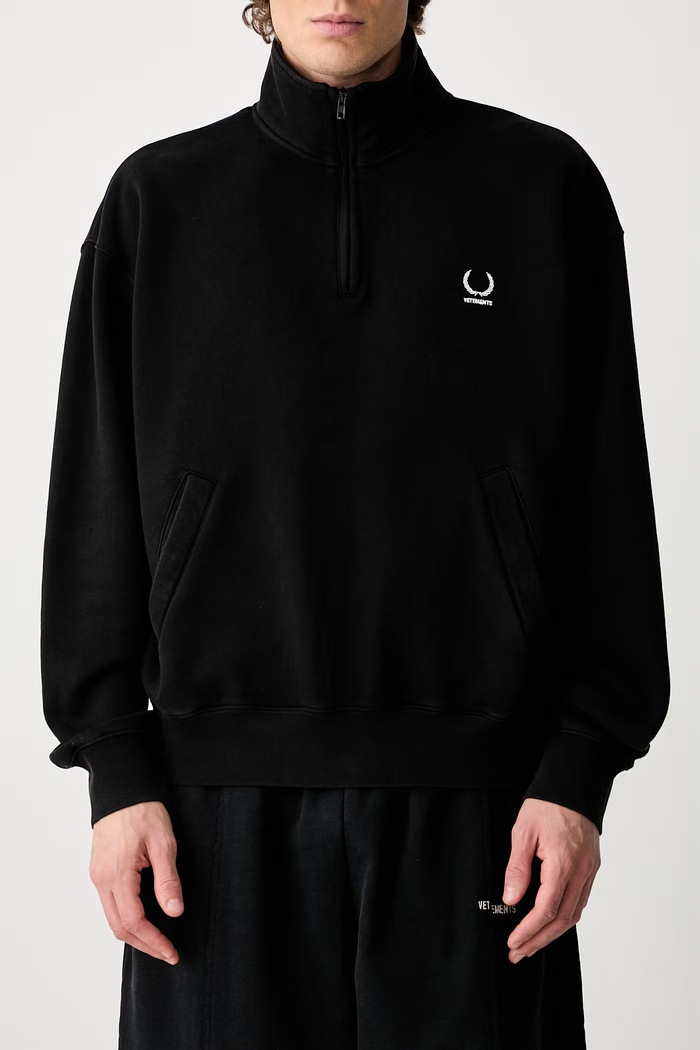 Vetements bluza bawełniana męska MH27PZ187B czarny