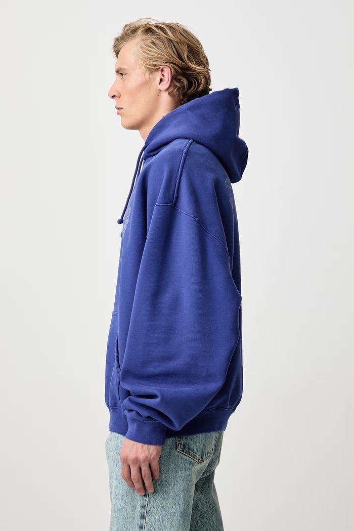 Antihate bluza z kapturem z bawełną męska Vetements MH27HD199BL niebieski