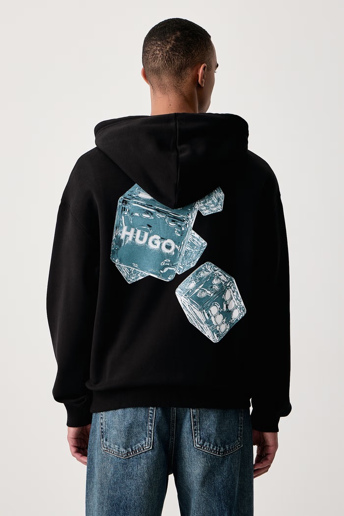 HUGO Mikina s kapucňou pánska bavlnená Dewerhood čierna 50568581