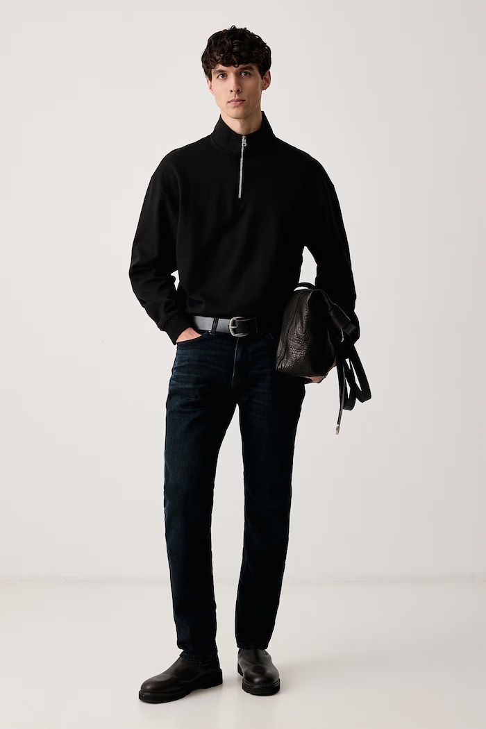 HUGO Суичър мъжки от памук Dalizip 50568307 черен AW26