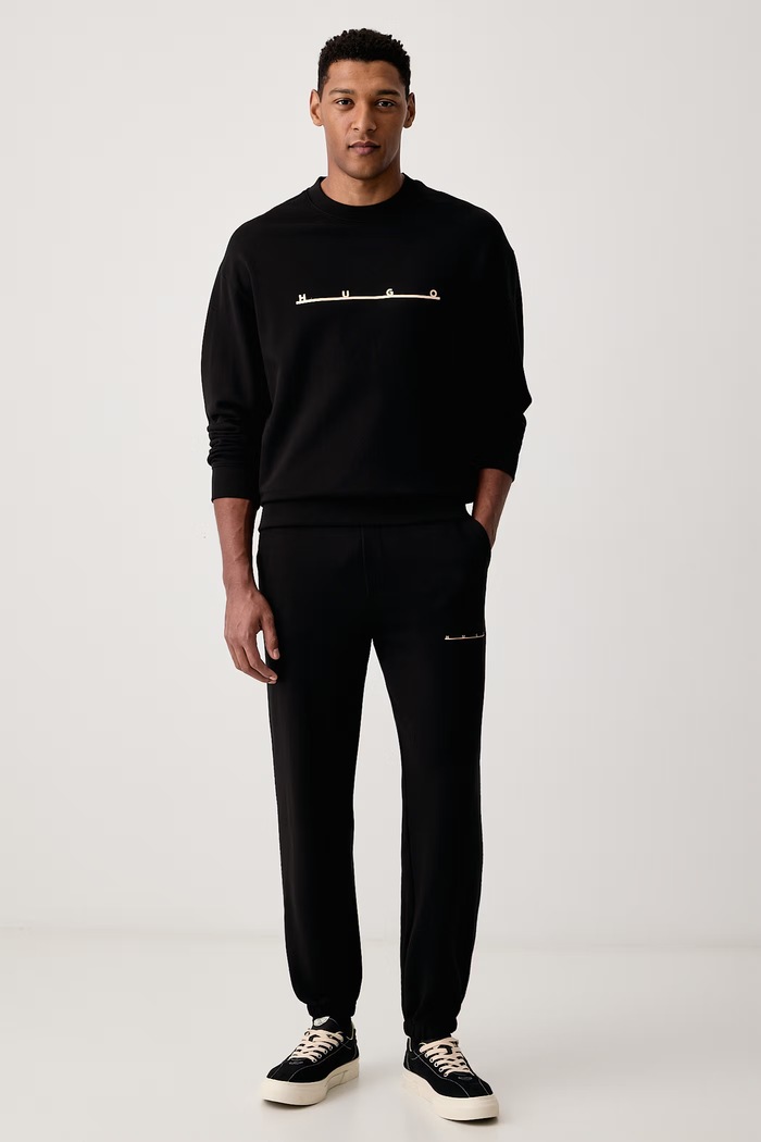 HUGO Μπλούζα ανδρική βαμβακερή Datrisweat 50568124 μαύρο AW26