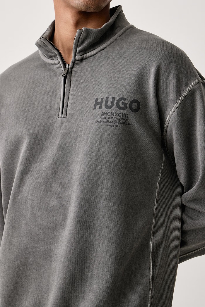 Bluza męska bawełniana Nevezip HUGO Blue 50567881 szary
