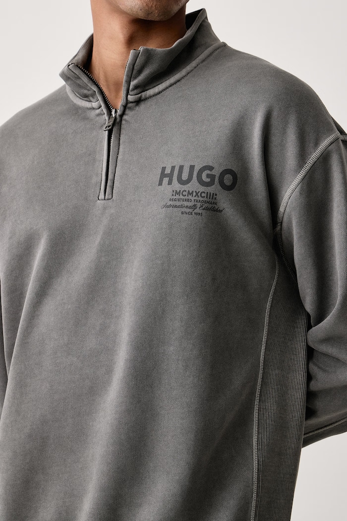 Bluza męska bawełniana Nevezip HUGO Blue 50567881 szary