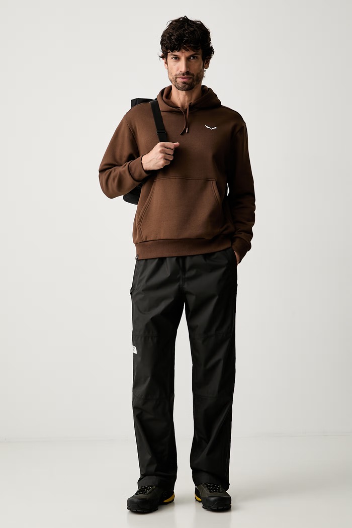 Salewa mikina s kapucňou pánska s bavlnou EAGLE 00.0000029396 hnedá AW26