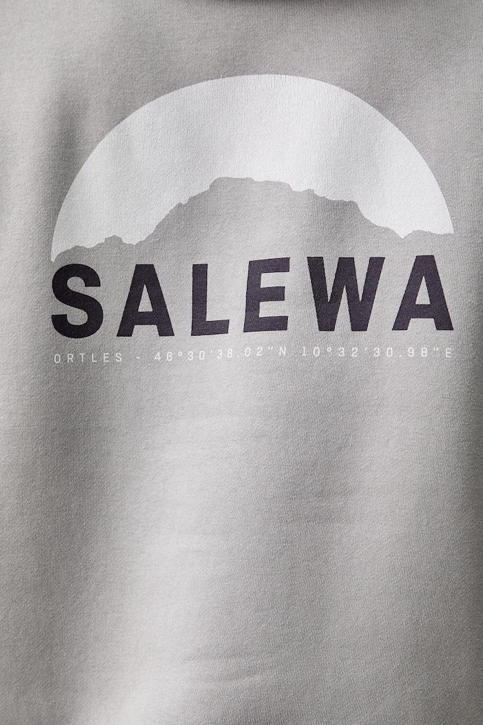 Salewa mikina s kapucňou pánska s bavlnou EAGLE 00.0000029396 sivá