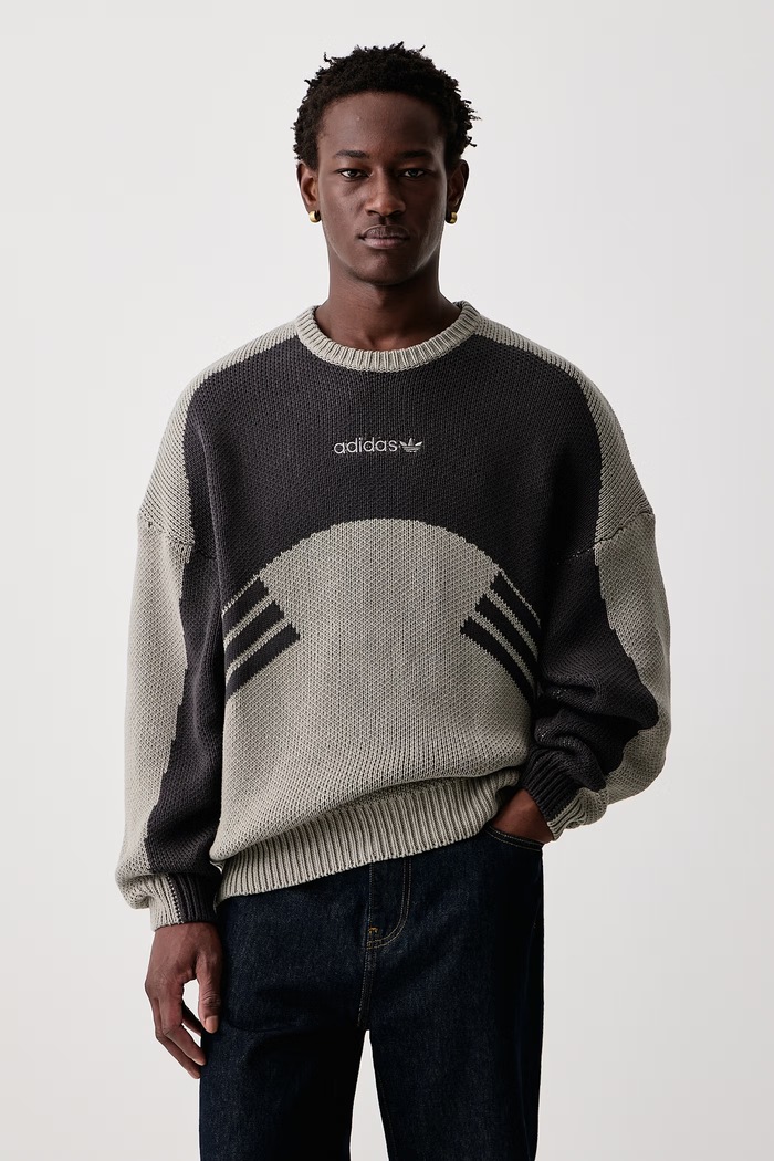 adidas Originals Cutline Chunky Knit sweter bawełniany męski zielony KQ9490