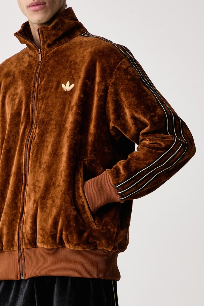 Bluza rozpinana męska welurowa Firebird Velour adidas Originals KS7459 brązowy