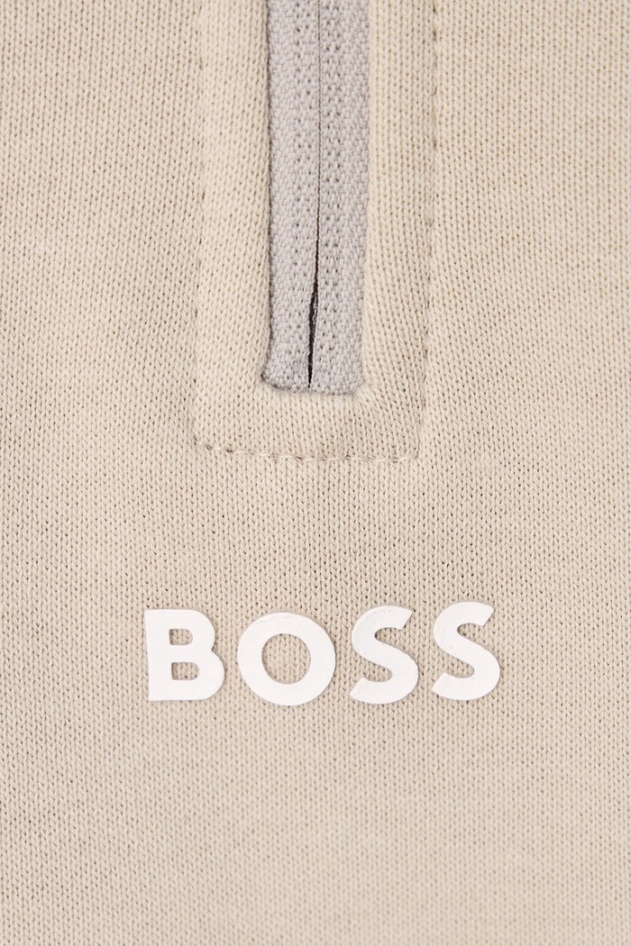 Μπλούζα ανδρική βαμβακερή Ze_Smallzip BOSS Orange μπεζ 50569548