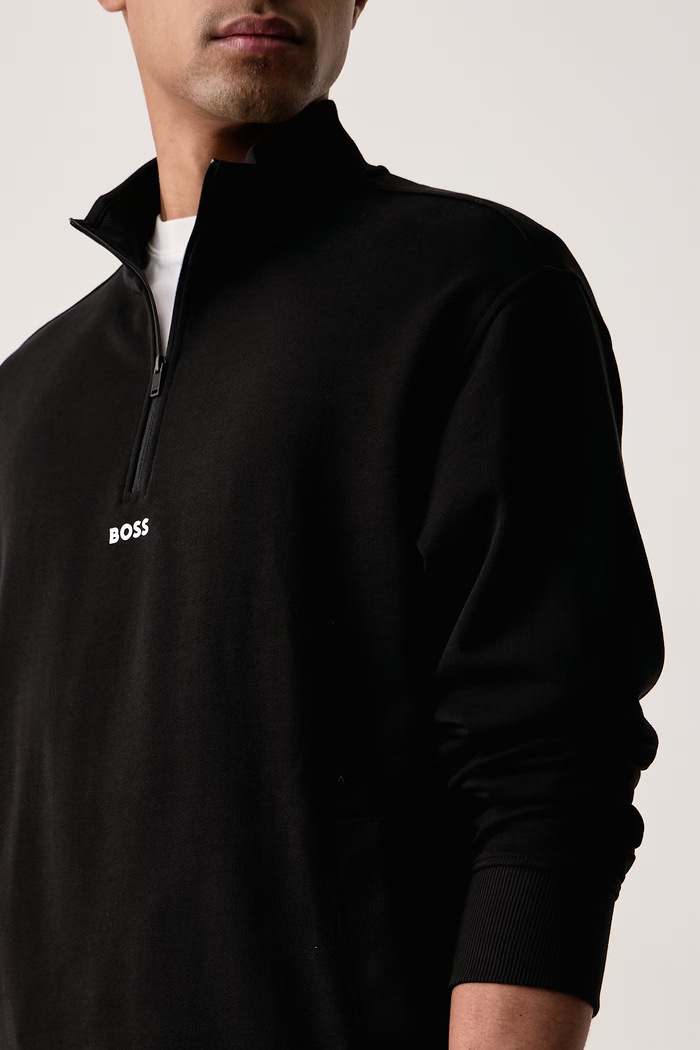 Μπλούζα ανδρική βαμβακερή Ze_Smallzip BOSS Orange 50569548 μαύρο