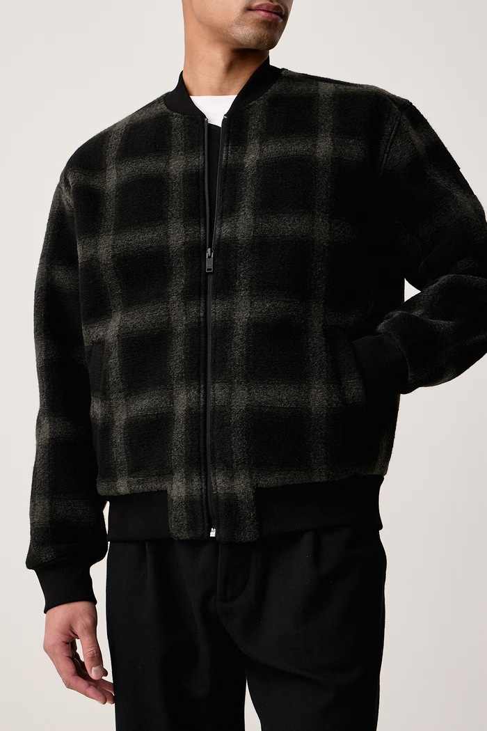 Bomber jakna za muškarce s dodatkom vune Ze_CheckBomber BOSS Orange 50569476 crna