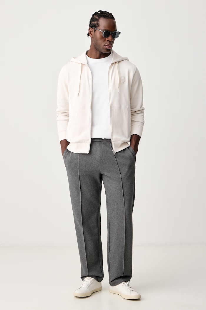 BOSS Bluza rozpinana z kapturem męska bawełniana C-Silva 50574278 beżowy AW26