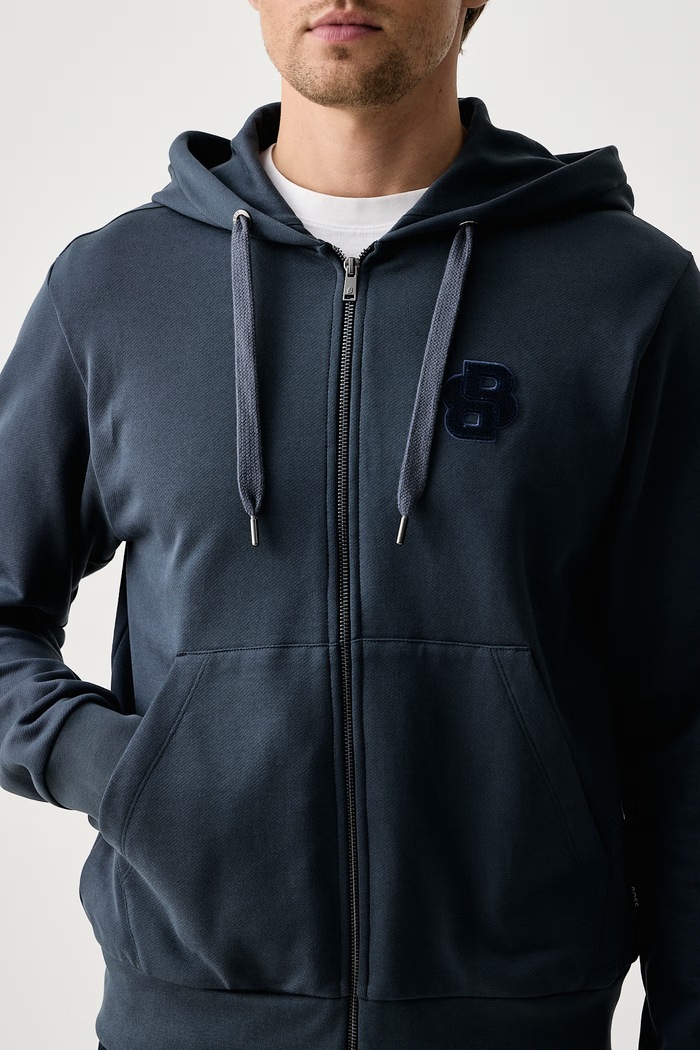 Bluza rozpinana z kapturem męska bawełniana C-Silva BOSS 50574278 granatowy