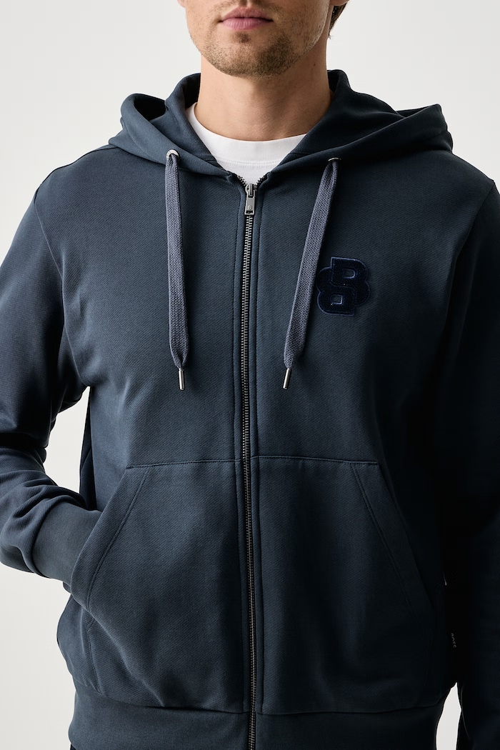 Bluza rozpinana z kapturem męska bawełniana C-Silva BOSS 50574278 granatowy