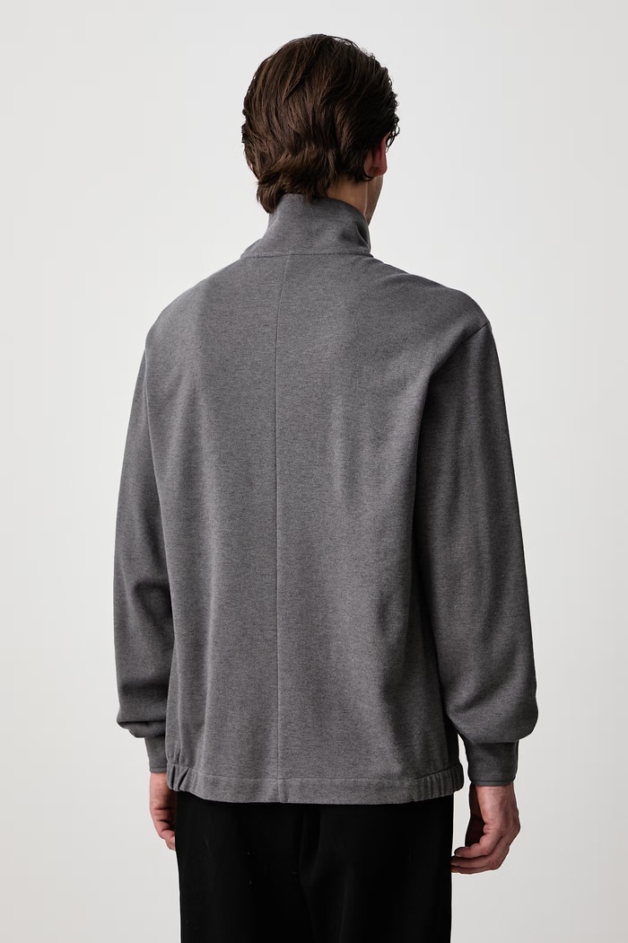 Odzież BOSS Bluza męska z dodatkiem wełny P-Stimmann 50569735 szary