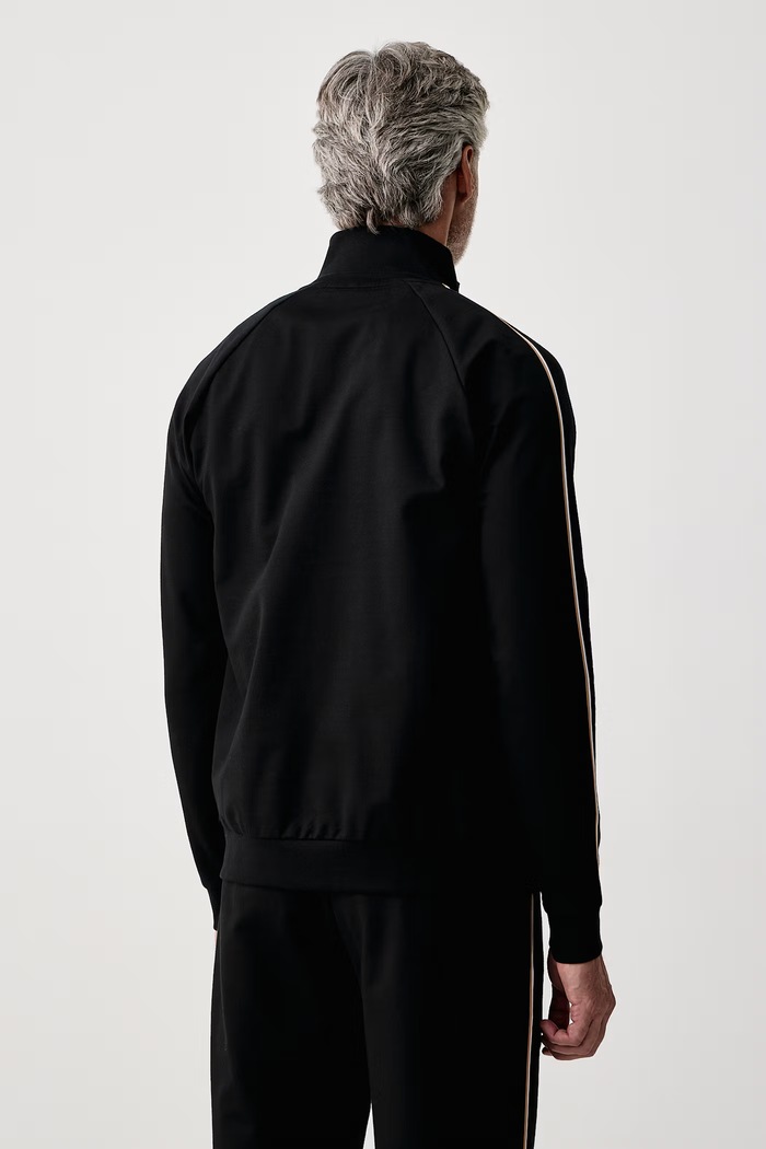 Дрехи BOSS Суичър с цип мъжки от памук Iconic Jacket Zip 50571160 черен
