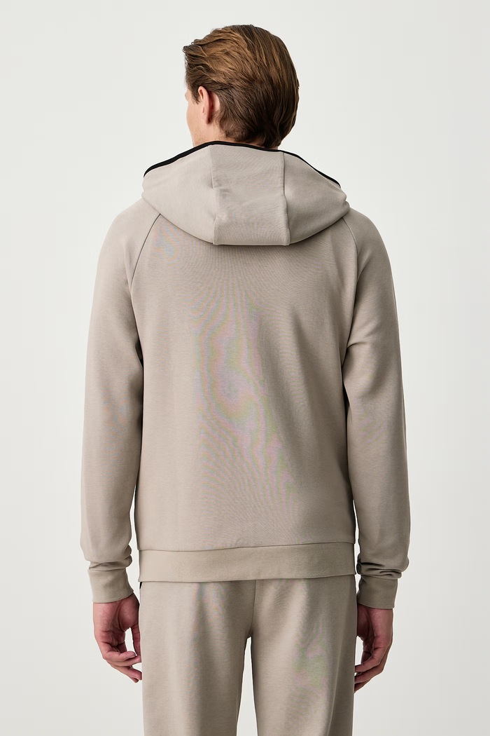 Odzież BOSS Bluza lounge męska z bawełną Sense Hooded Jacket 50566916 beżowy