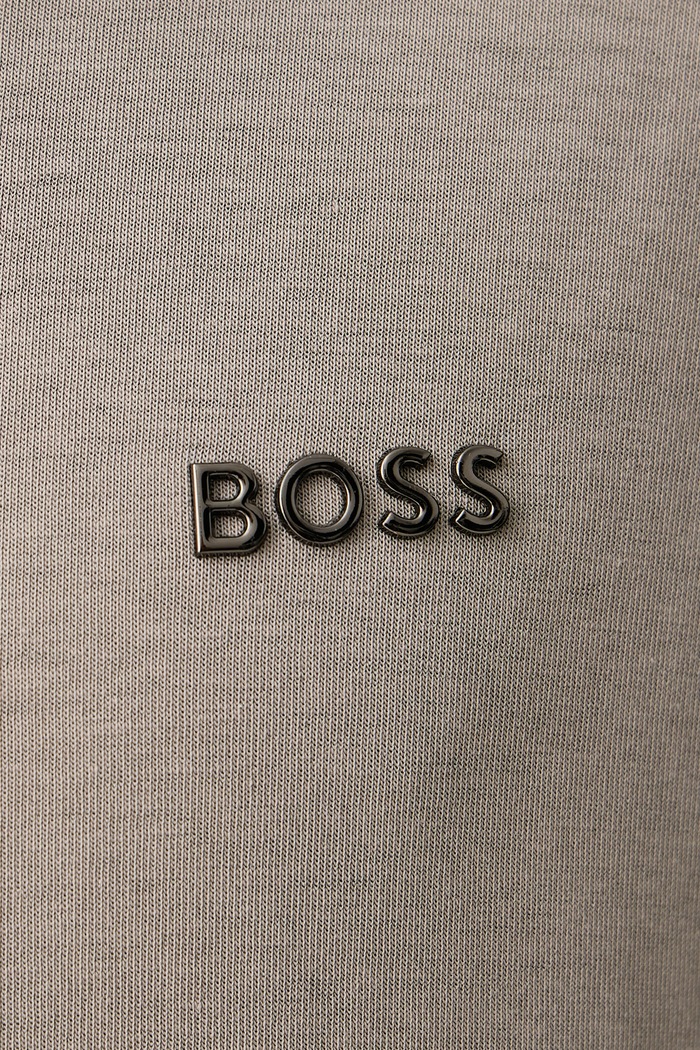 Bluza lounge męska z bawełną Sense Hooded Jacket BOSS beżowy 50566916