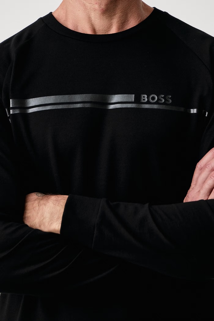 Μπλούζα ανδρική βαμβακερή Authentic Sweatshirt BOSS 50554791 μαύρο