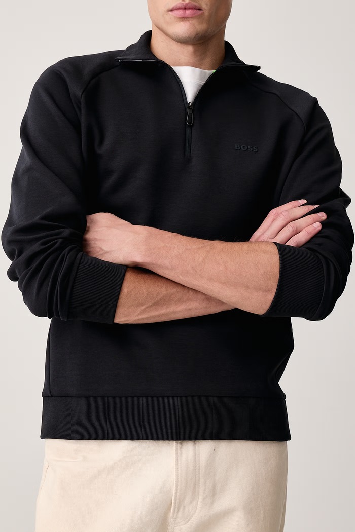 Hanorac pentru bărbați cu bumbac Sweat BOSS Green 50565306 bleumarin