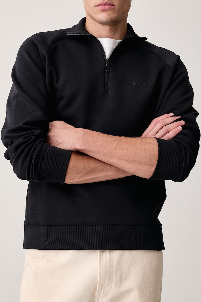 Hanorac pentru bărbați cu bumbac Sweat BOSS Green 50565306 bleumarin