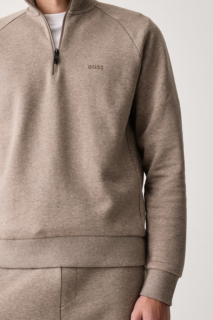 Hanorac pentru bărbați cu bumbac Sweat BOSS Green 50565306 maro