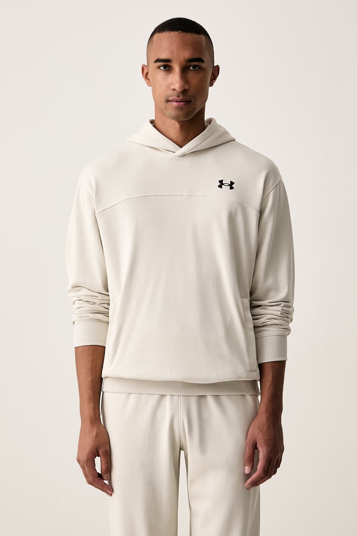 Under Armour Bluza treningowa męska z bawełną Rival LW Hoodie beżowy 6012335.110