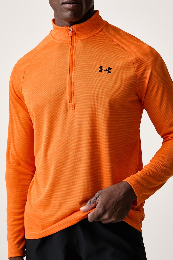 Bluza rozpinana męska Tech Textured Under Armour 1382797.808 pomarańczowy