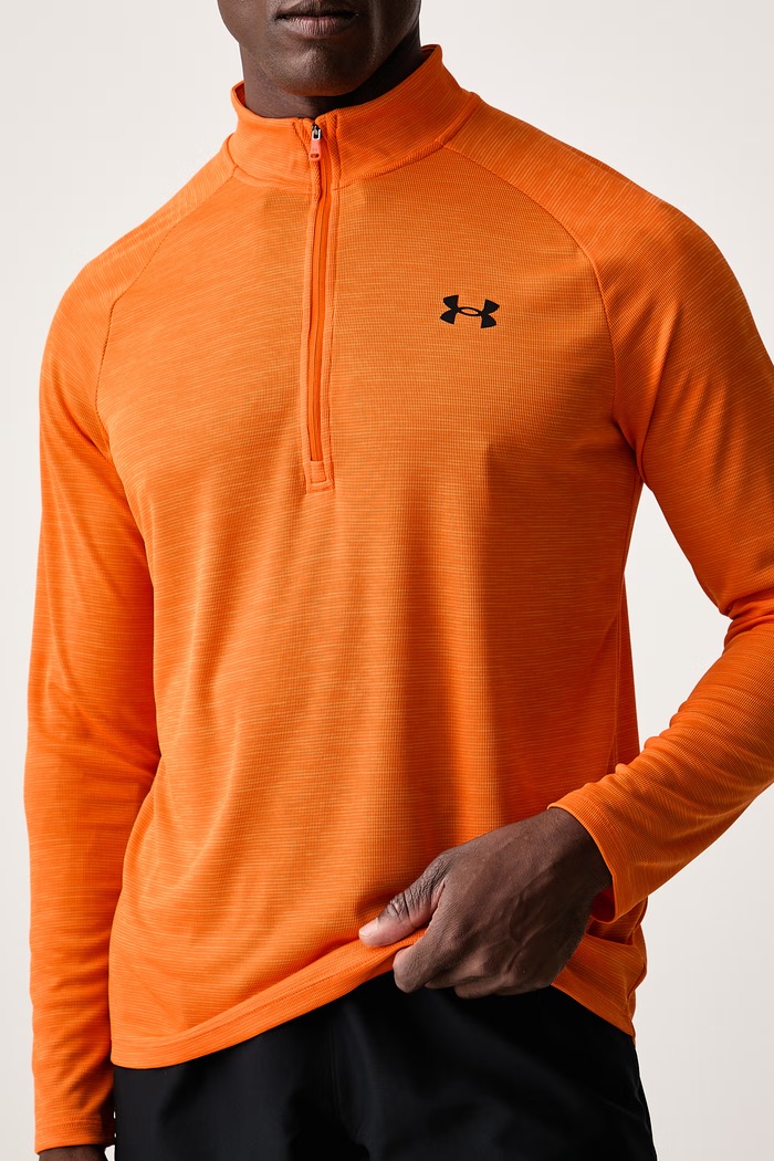 Bluza rozpinana męska Tech Textured Under Armour 1382797.808 pomarańczowy