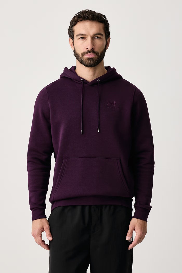 Under Armour Bluza z kapturem męska z bawełną Essential Fleece fioletowy 1373880.526