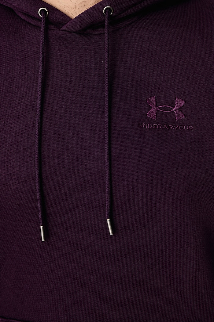 Bluza z kapturem męska z bawełną Essential Fleece Under Armour fioletowy 1373880.526