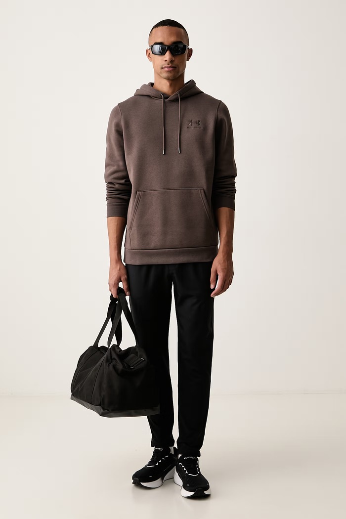 Under Armour Bluza z kapturem męska z bawełną Essential Fleece 1373880.201 brązowy AW26
