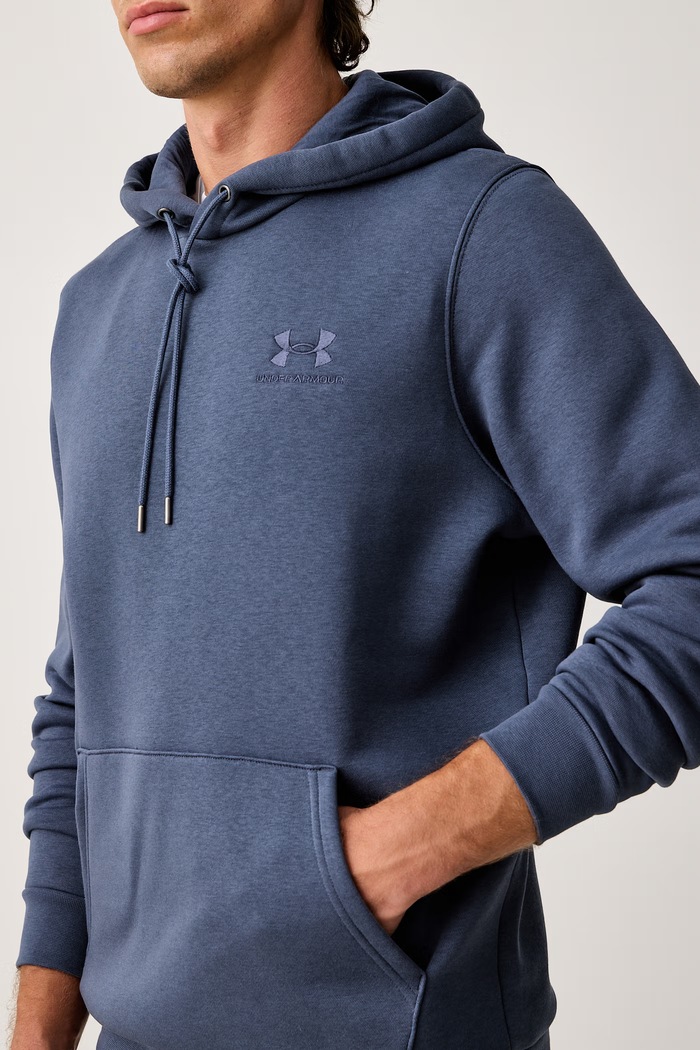 Bluza z kapturem męska z bawełną Essential Fleece Under Armour 1373880.044 niebieski