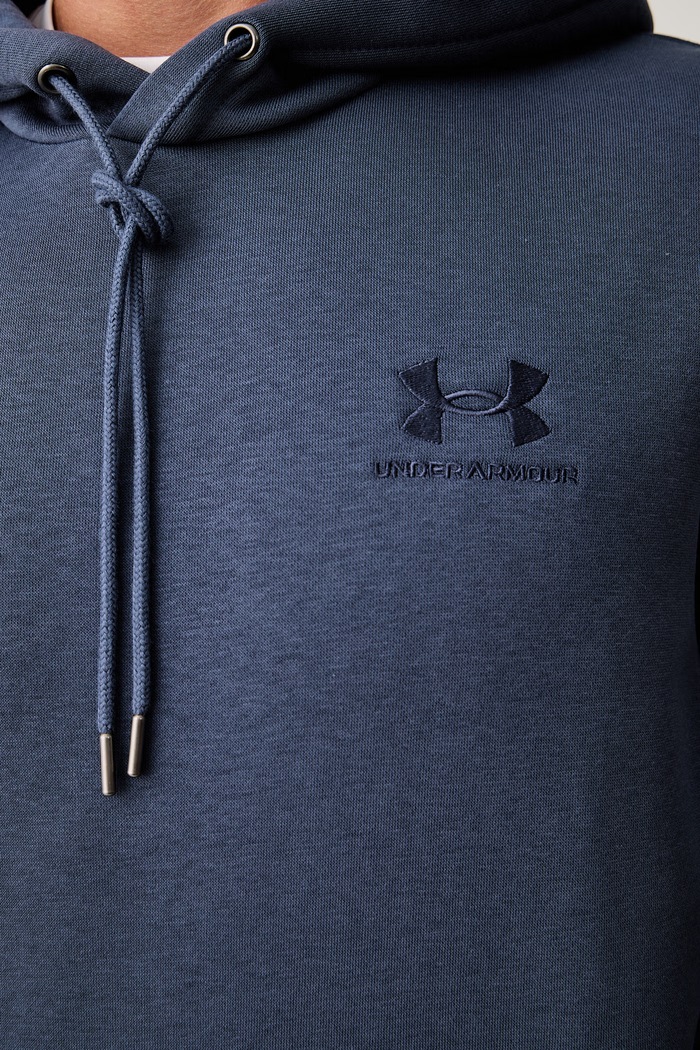 Bluza z kapturem męska z bawełną Essential Fleece Under Armour niebieski 1373880.044