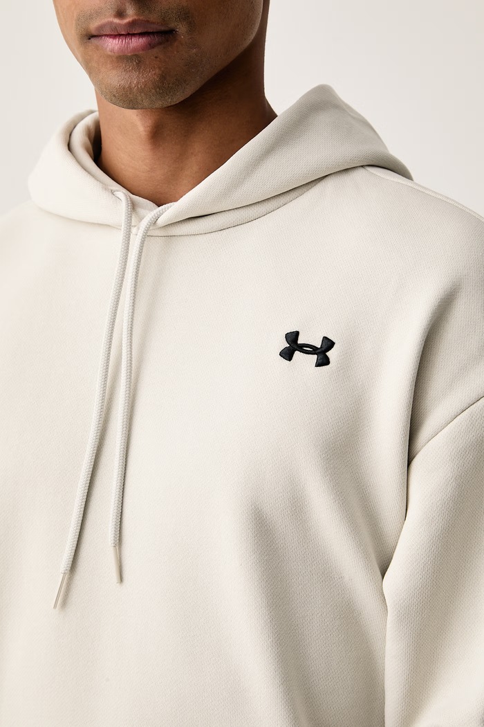 Under Armour μπλούζα με κουκούλα ανδρική με βαμβάκι Icon μπεζ 6013470