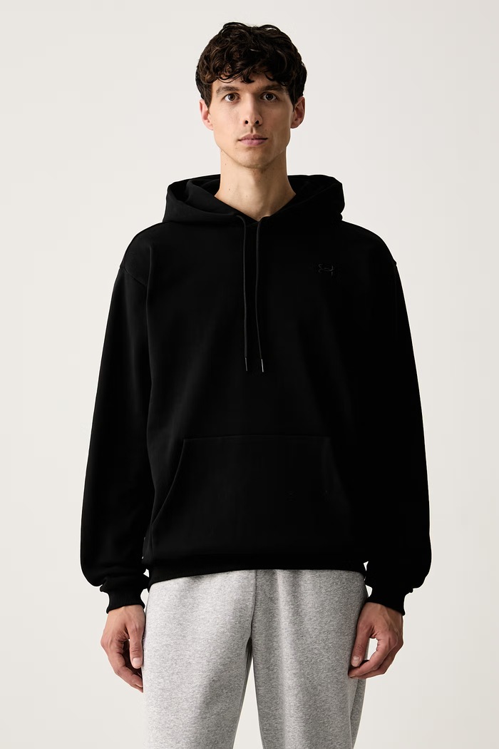 Under Armour bluza z kapturem męska z bawełną Icon czarny 6013470