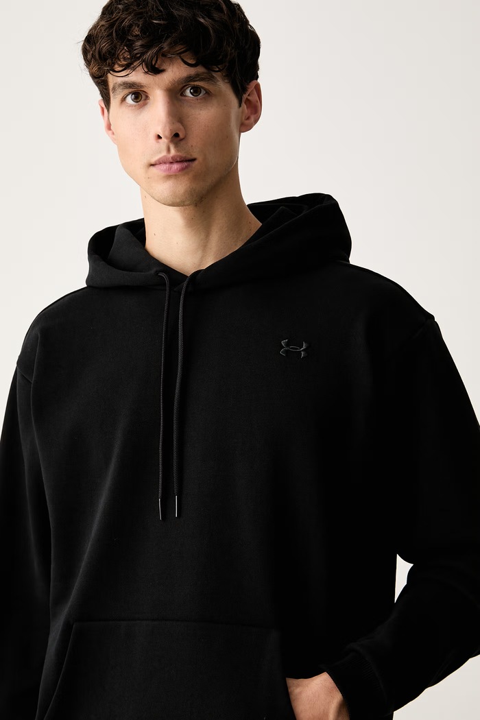 Under Armour bluza z kapturem męska z bawełną Icon czarny 6013470