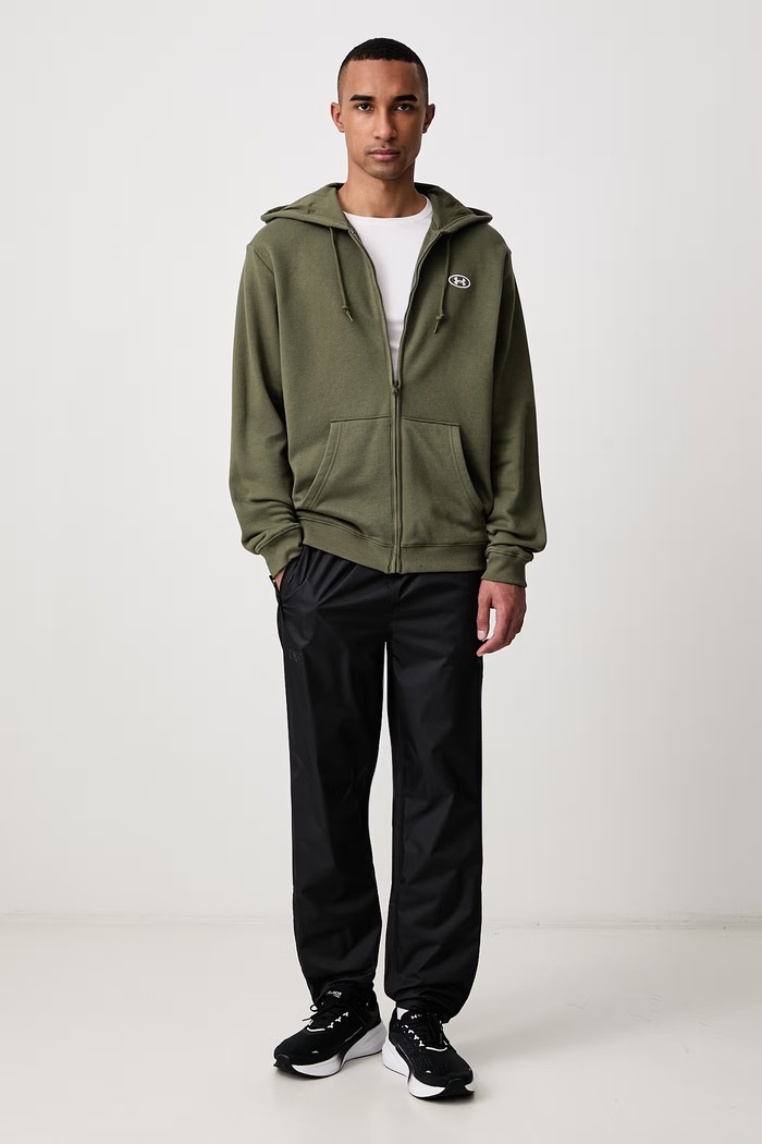 Under Armour Bluza rozpinana z kapturem męska z bawełną Rival 6013451 zielony AW26