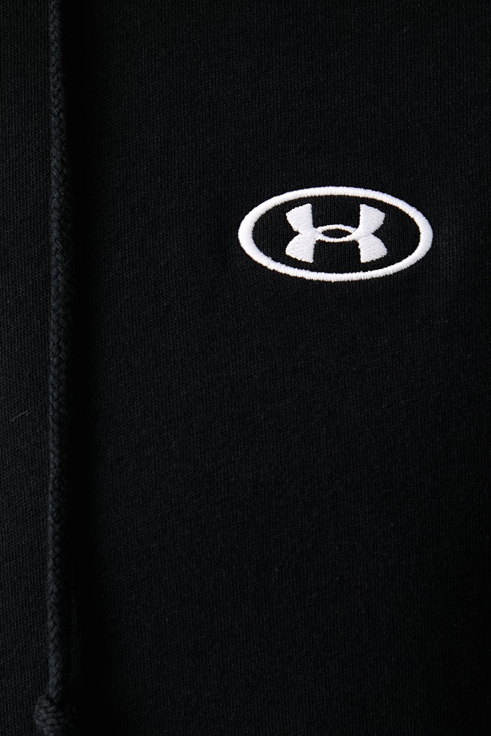 Bluza rozpinana z kapturem męska z bawełną Rival Under Armour czarny 6013451